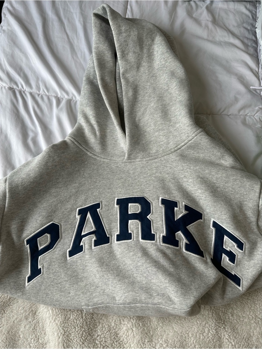 Parke Women's Grey Hooded Pullover Sweatshirt